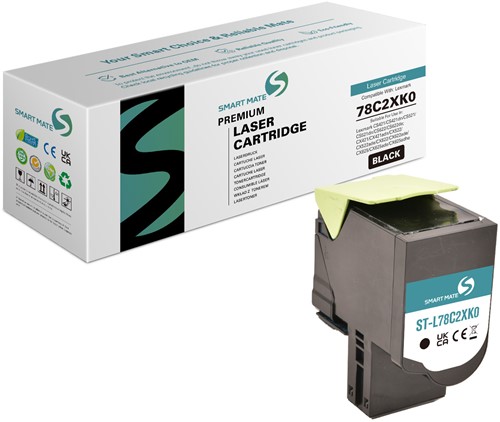 Smart Mate alternatief t.b.v. Lexmark Toner 78C2XC0 Cyaan 5000 afdrukken