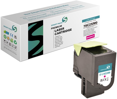 Smart Mate alternatief t.b.v. Lexmark Toner 78C2XM0 Magenta 5000 afdrukken
