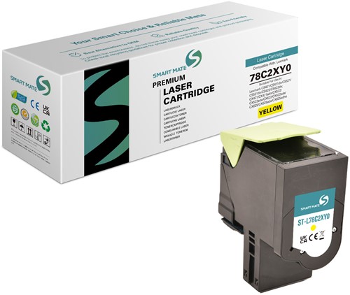 Smart Mate alternatief t.b.v. Lexmark Toner 78C2XY0 Geel 5000 afdrukken
