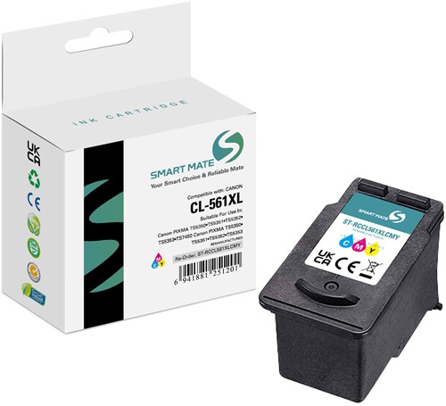 Smart Mate alternatief t.b.v. Canon Inkjet 3730C001 (CL-561XL) Cyaan/Magenta/Geel 18 ml