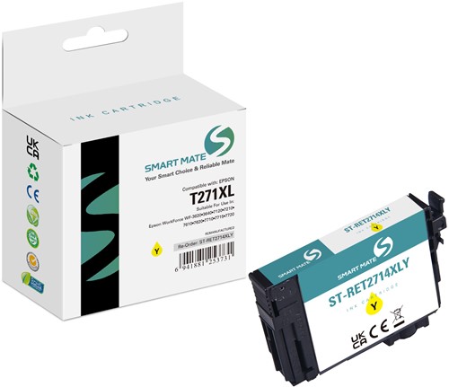 Smart Mate alternatief t.b.v. EPSON Inkjet C13T27144012 (T271XL) Geel 12,5 ml