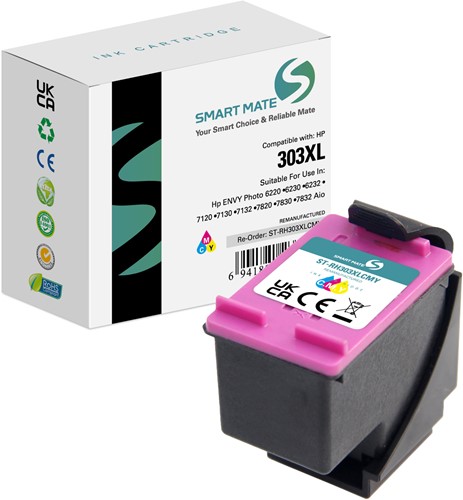 Smart Mate alternatief t.b.v. HP Inkjet T6N03AE (303XL) Cyaan/Magenta/Geel 18 ml