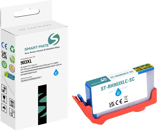 Smart Mate alternatief t.b.v. HP Inkjet T6M03AE (903XL) Cyaan 12 ml