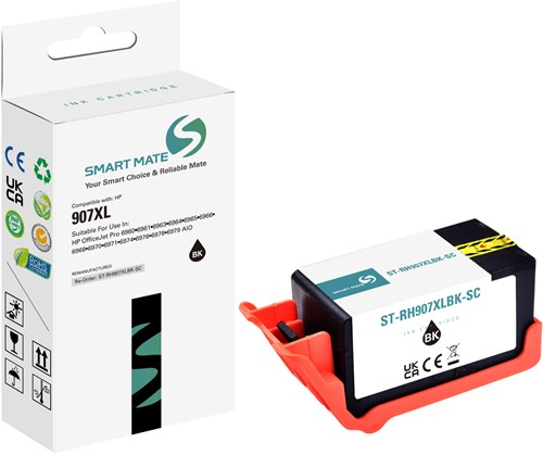 Smart Mate alternatief t.b.v. HP Inkjet T6M19AE (907XL) Zwart 43 ml