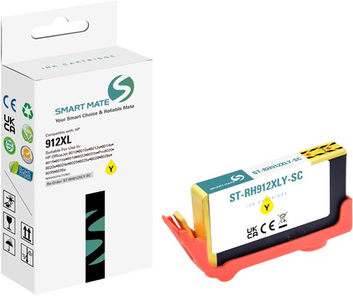 Smart Mate alternatief t.b.v. HP Inkjet 3YL83AE (912XL) Geel 12,5 ml