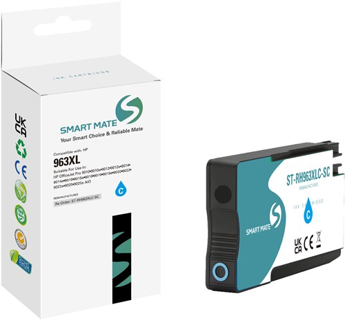 Smart Mate alternatief t.b.v. HP Inkjet 3JA27AE (963XL) Cyaan 25,8 ml