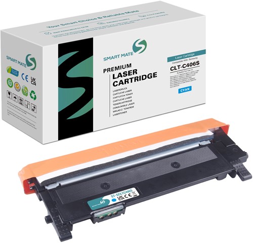 Smart Mate alternatief t.b.v. Samsung Toner ST984A (CLT-C406S) Cyaan 1000 afdrukken