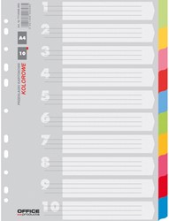 Tabbladen, 11-gaats, 10-delig, grijs-assorti, karton