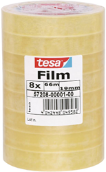 Plakband Tesa film standaard, 19mmx66m (8 rollen)