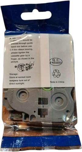 Labeltape TZe-211 Reprint huismerk Brother compatible 6mm x 8m zwart op wit-2