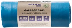 Vuilniszakken, blauw, met handgrepen Donau Eco - 60 L - 10 stuks