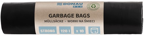 Vuilniszakken Donau Eco - extra sterk, zwart, 120 L - 10 stuks
